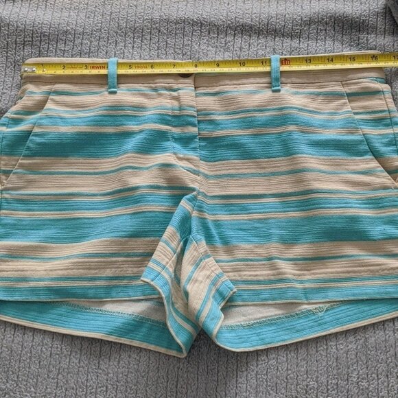 GAP Short Shorts  Hot Pants Turquoise and Tan Stripe Size 4 - Picture 4 of 6